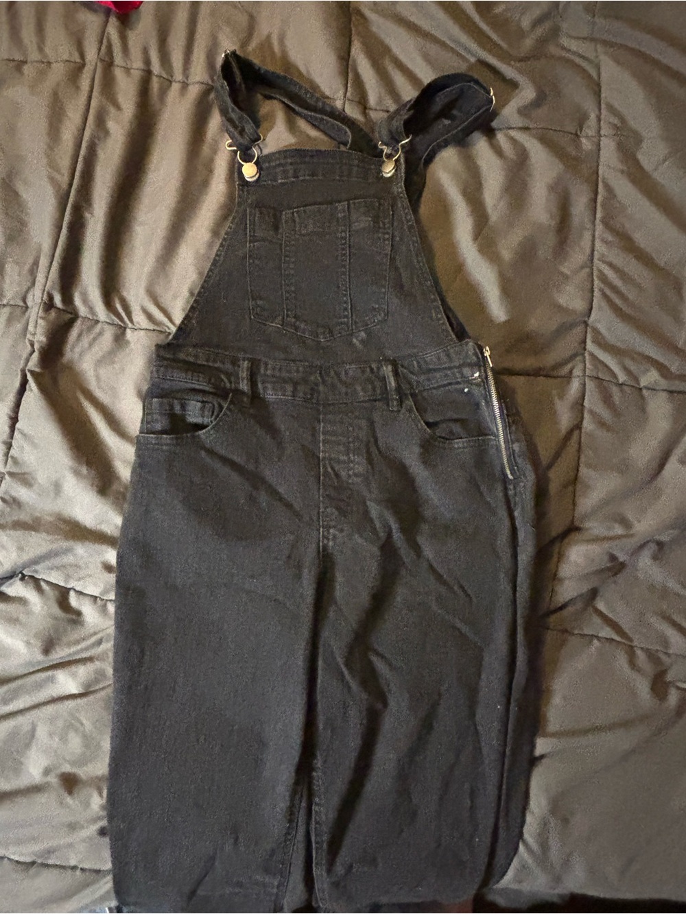 Black Denim Overalls